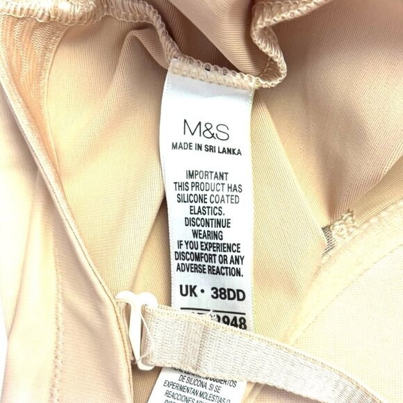 M&S Body Shaper Slip Size 38DD Underwire Nude Color Adjustable Straps NWOT - Picture 6 of 7